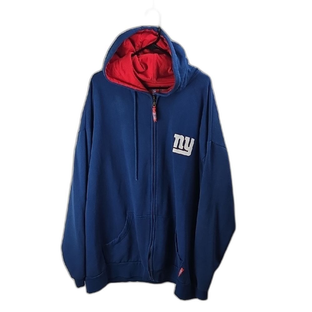 NFL New York Giants Mens Full Zip Fleece Lined Hooded Jacket Sz 3XT